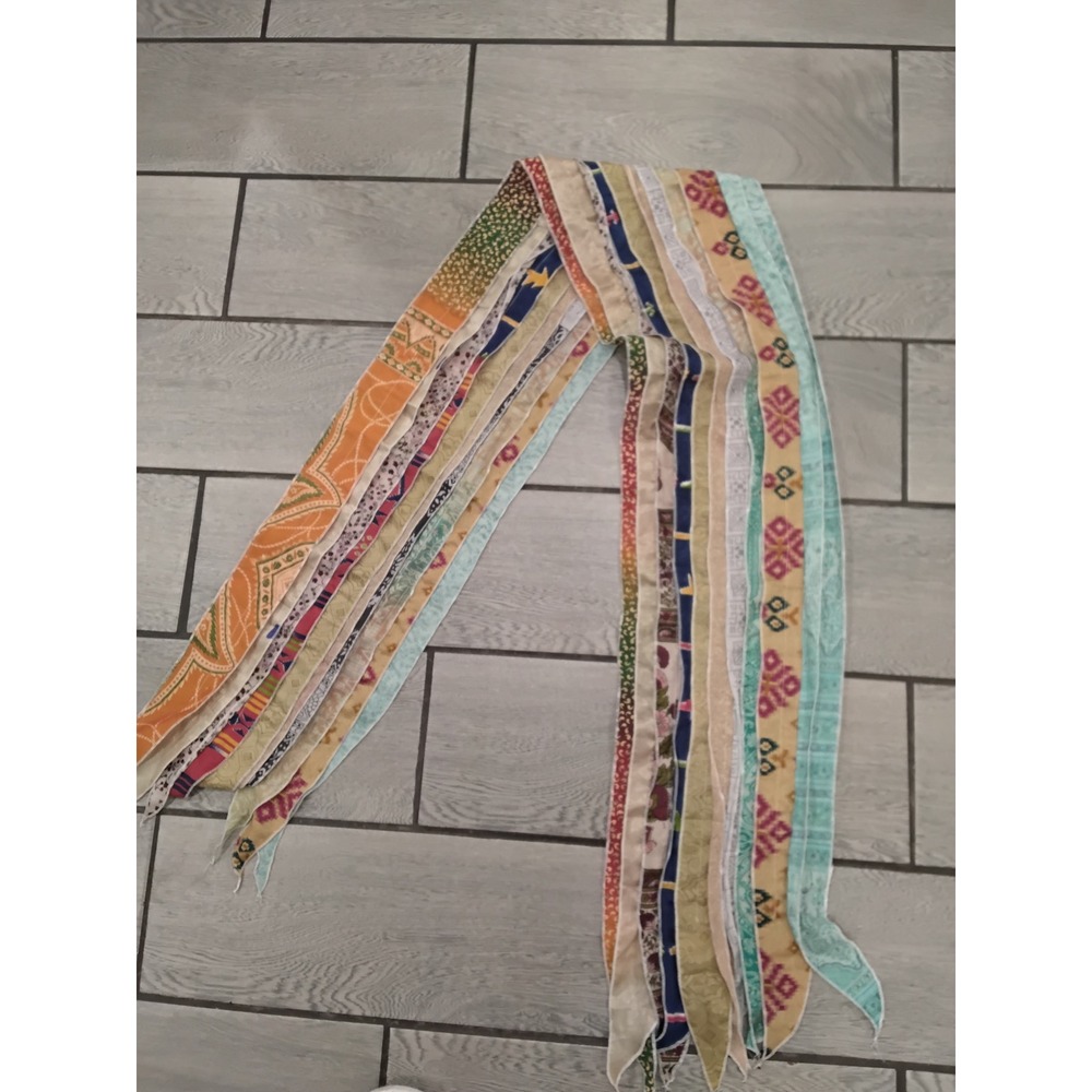 Boho Patchwork Silk Wrap Top / Scarf Convertible … - image 1